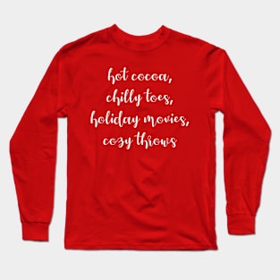 Holiday Poem in White Script Long Sleeve T-Shirt